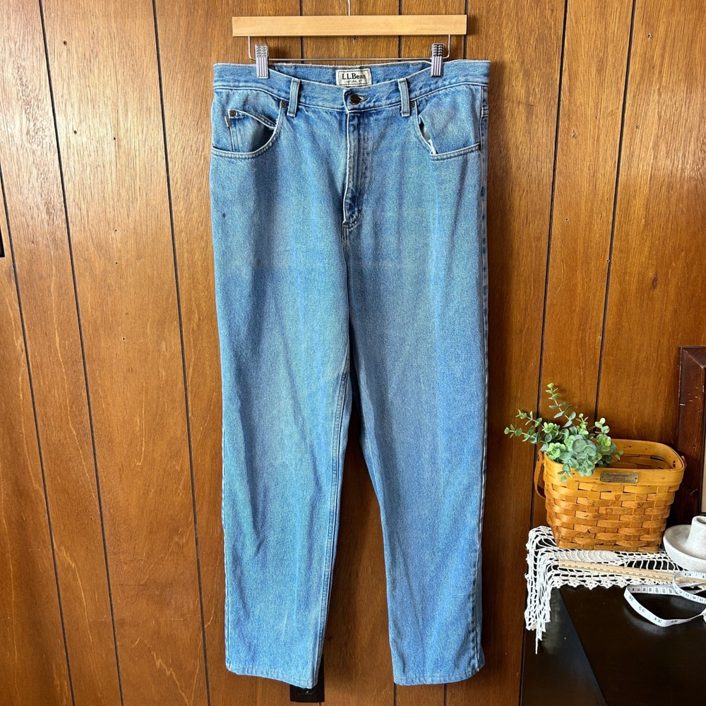 Vintage LL Bean Natural Fit Light Wash Denim Jeans‎ Men's Cotton Made in Mexico